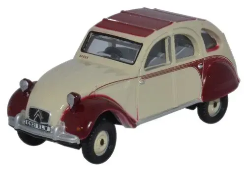 Oxford Diecast Citroen 2CV Dolly Plum - Custard (76CT005) 1:76 (OO) Scale Model