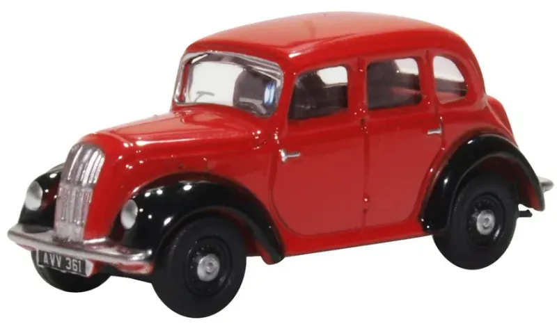 Oxford Diecast Morris Eight E Series Saloon Red/Black (76MES006) 1:76 (OO) Scale Model