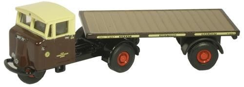 Oxford Diecast Mechanical Horse Flatbed Trailer GWR (76MH003) 1:76 (OO) Scale Model