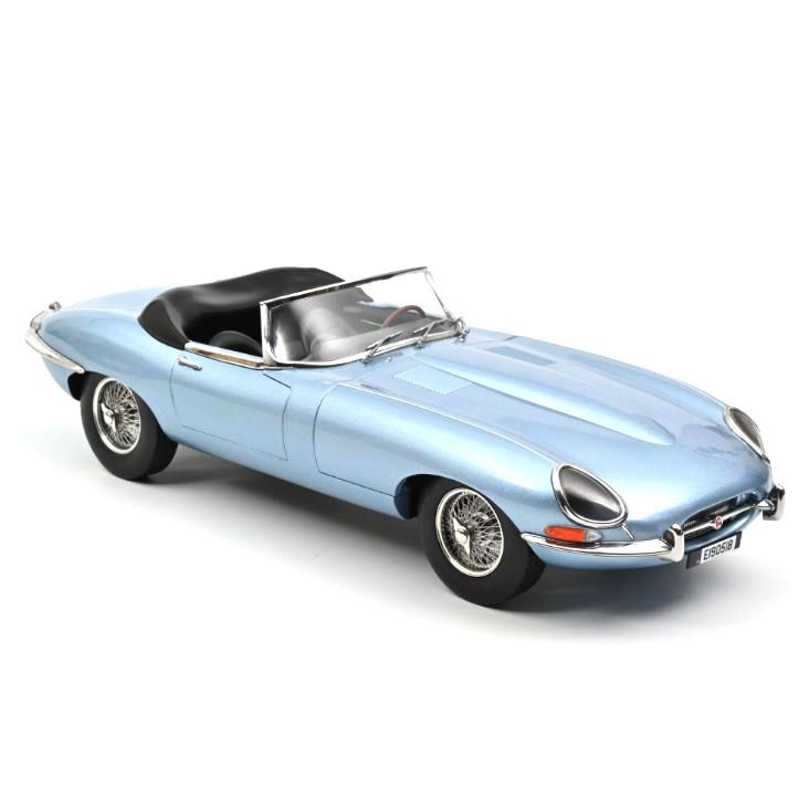 Norev 122722 1962 Jaguar E-Type Cabriolet - Blue Metallic 1:12 Scale Diecast Model