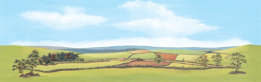 Peco SK-12 Large Country Landscape Backscene Multiscale
