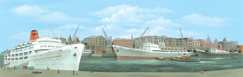 Peco SK-20 Large Dock Centre Backscene Multiscale