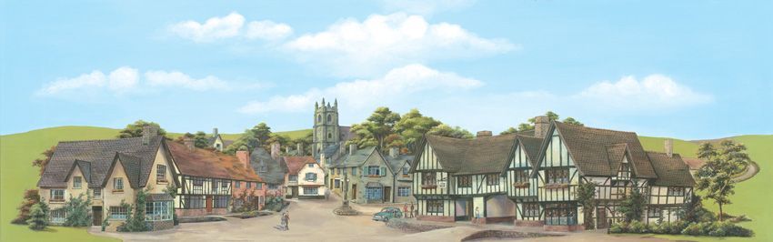 Peco SK-16 Large Town Backscene Multiscale
