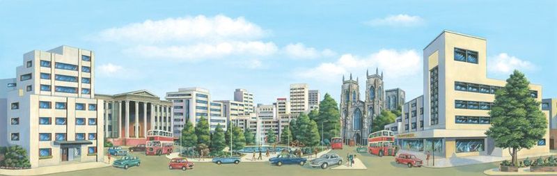 Peco SK-17 Large City Centre Backscene Multiscale