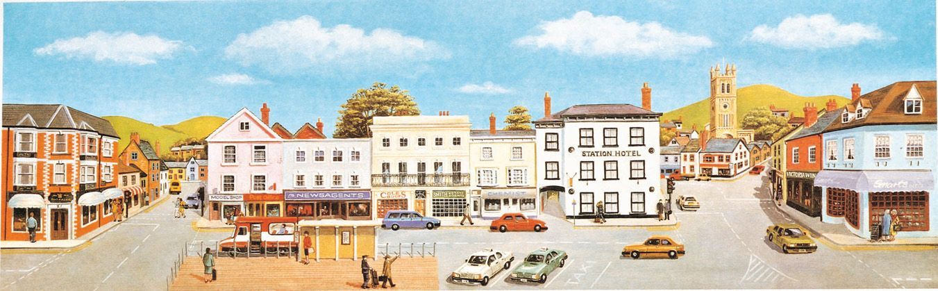 Peco SK-29 Large Market Town Backscene Multiscale