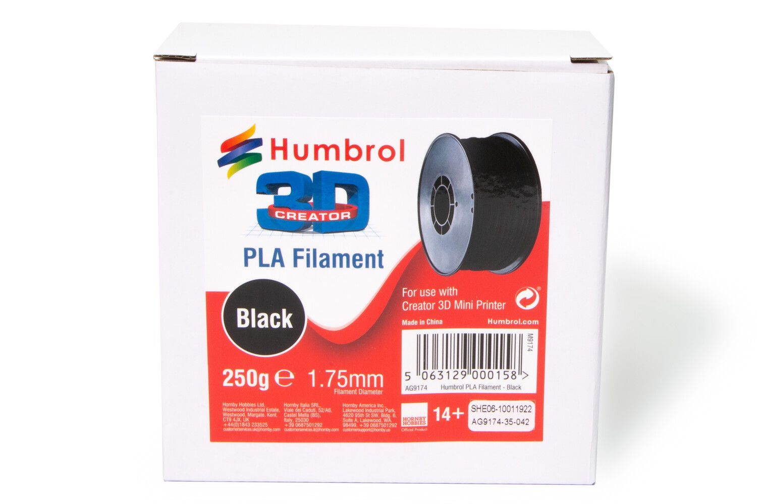 Humbrol AG9174 PLA Filament Replacement Reel (Black)