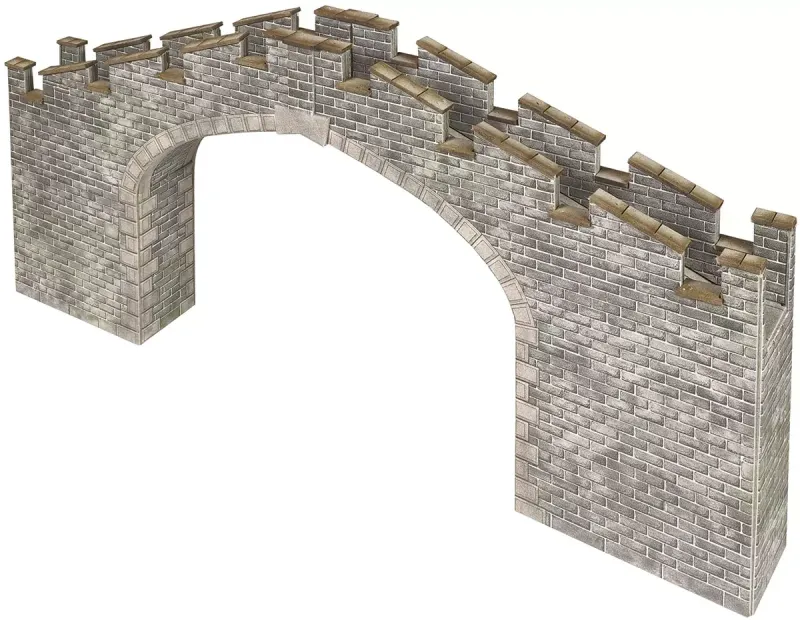 Metcalfe PN196 N Scale Castle Wall Bridge Card Kit
