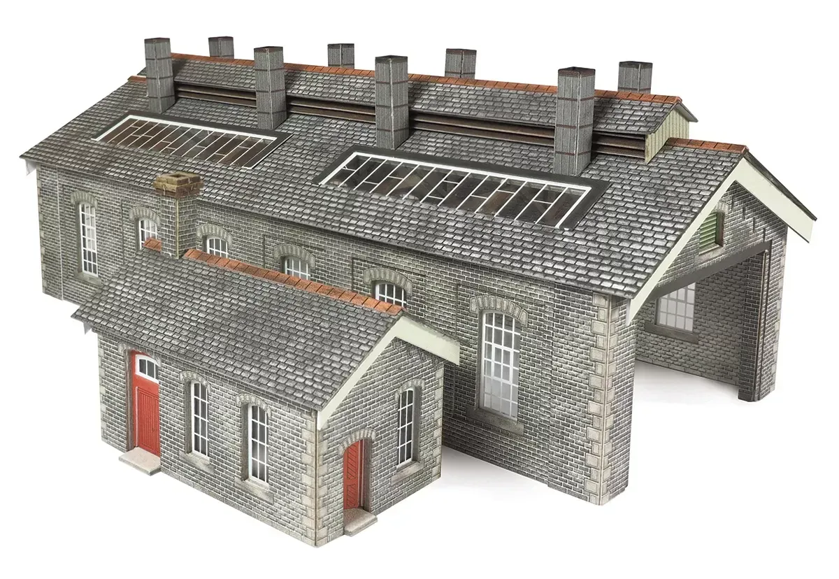 Metcalfe PN937 N Scale Settle/Carlisle Railway Double Track Engine Shed Card Kit