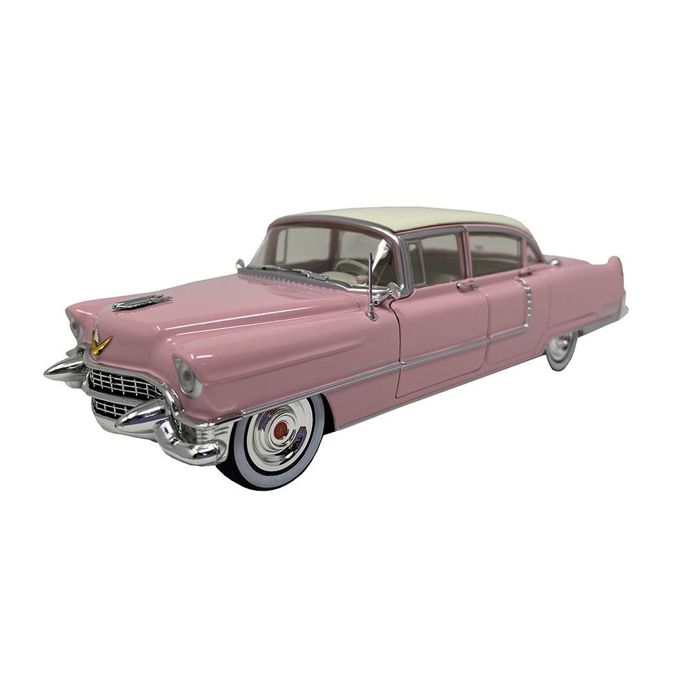 Greenlight 84098 1955 Cadillac Fleetwood Series 60 Pink With White Roof 1:24 Scale Diecast Model