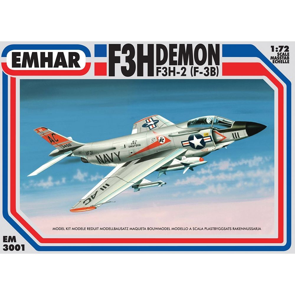 EMHAR No 3001 F3H Demon US Navy Jet 1:72 Scale Plastic Model Kit