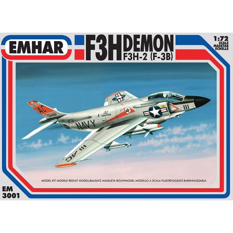 EMHAR No 3001 F3H Demon US Navy Jet 1:72 Scale Plastic Model Kit