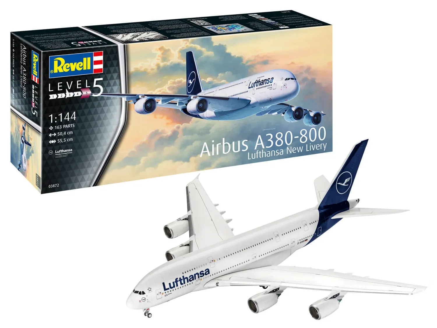 Revell 03872 Airbus A380-800 "Lufthansa" New Livery 1:44 Scale Plastic Model Kit