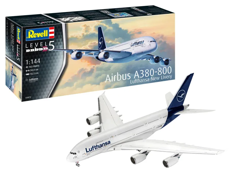 Revell 03872 Airbus A380-800 "Lufthansa" New Livery 1:44 Scale Plastic Model Kit