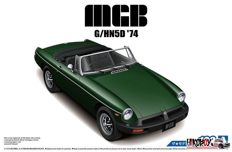 Aoshima 05686 MGB MK-3 1974 1:24 Scale Plastic Model Kit