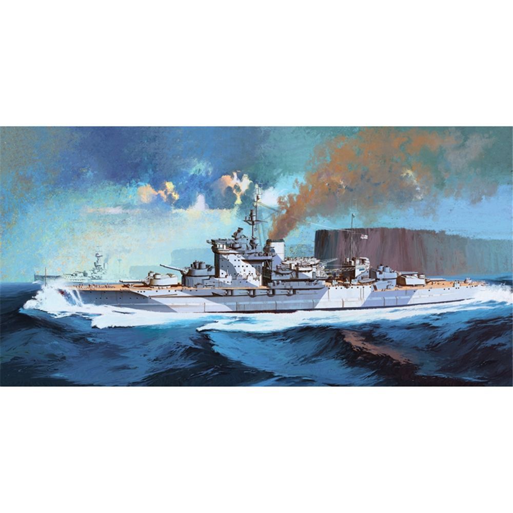 Academy 14105 HMS 'Warspite' Queen Elizabeth Class Battleship 1943 1:350 Scale Plastic Model Kit
