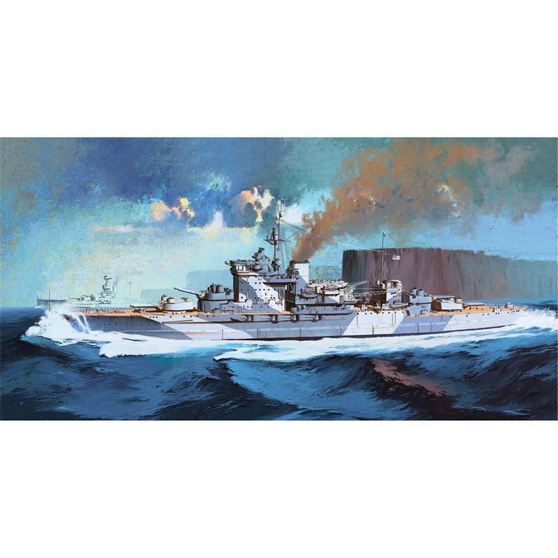 Academy 14105 HMS 'Warspite' Queen Elizabeth Class Battleship 1943 1:350 Scale Plastic Model Kit