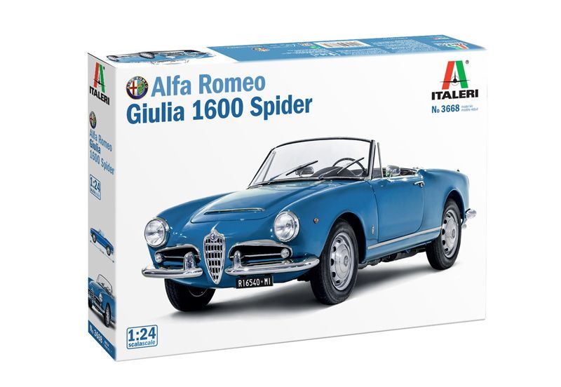 Italeri 3668 Alfa Romeo Giulietta Spider 1600 1:24 Scale Plastic Model Kit