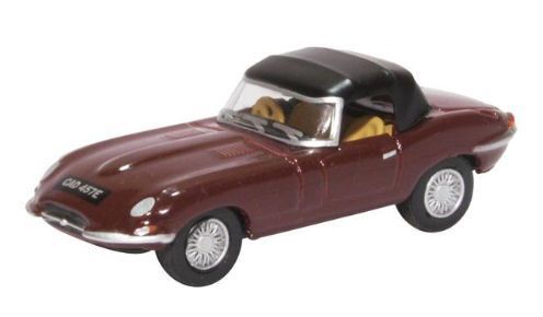 Oxford Diecast Jaguar E Type Soft Top Imperial Maroon (76ETYP012) 1:76 (OO) Scale Model