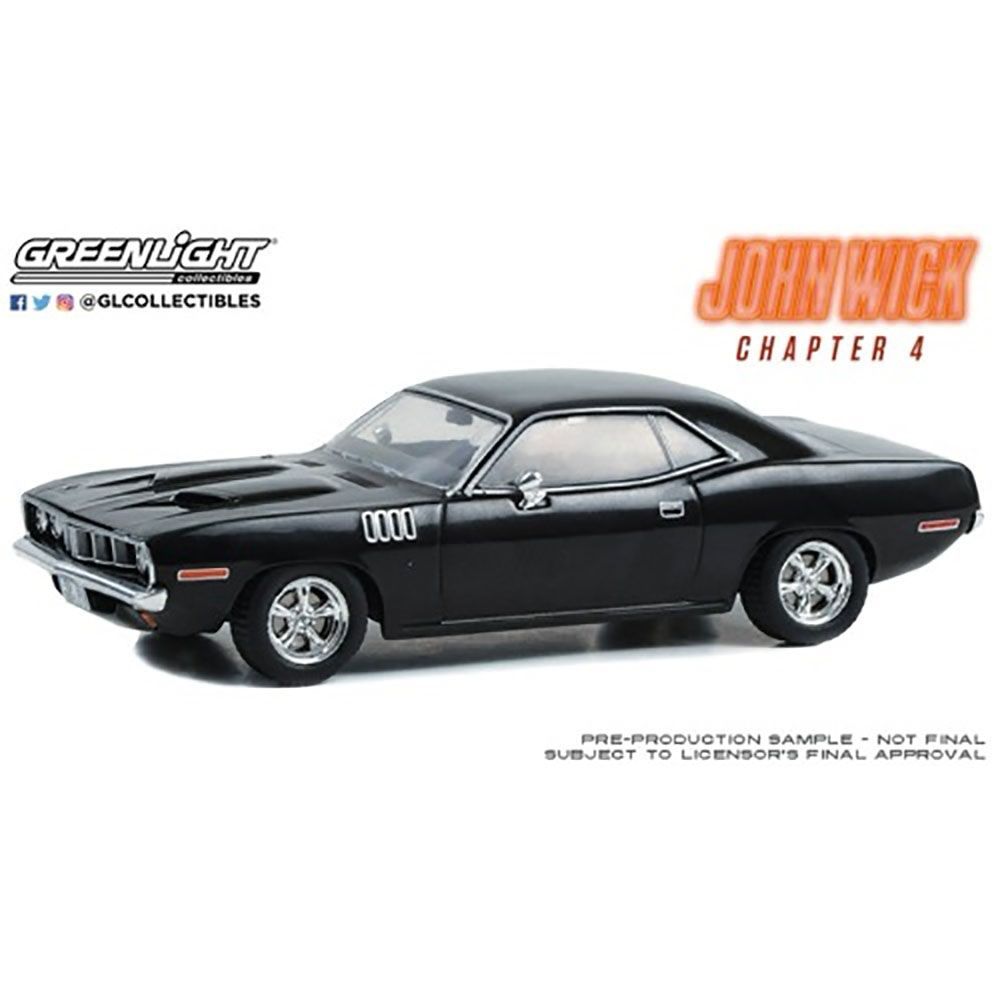 Greenlight 86641 John Wick 4 (2023 Movie) 1971 Plymouth 'Cuda 1:43 Scale Diecast Model