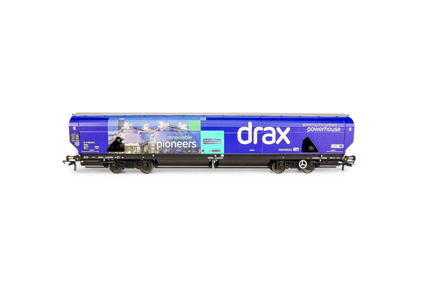 Hornby R60177A Drax Biomass Wagon Pack, 83700698083-8 & 83700698158-8