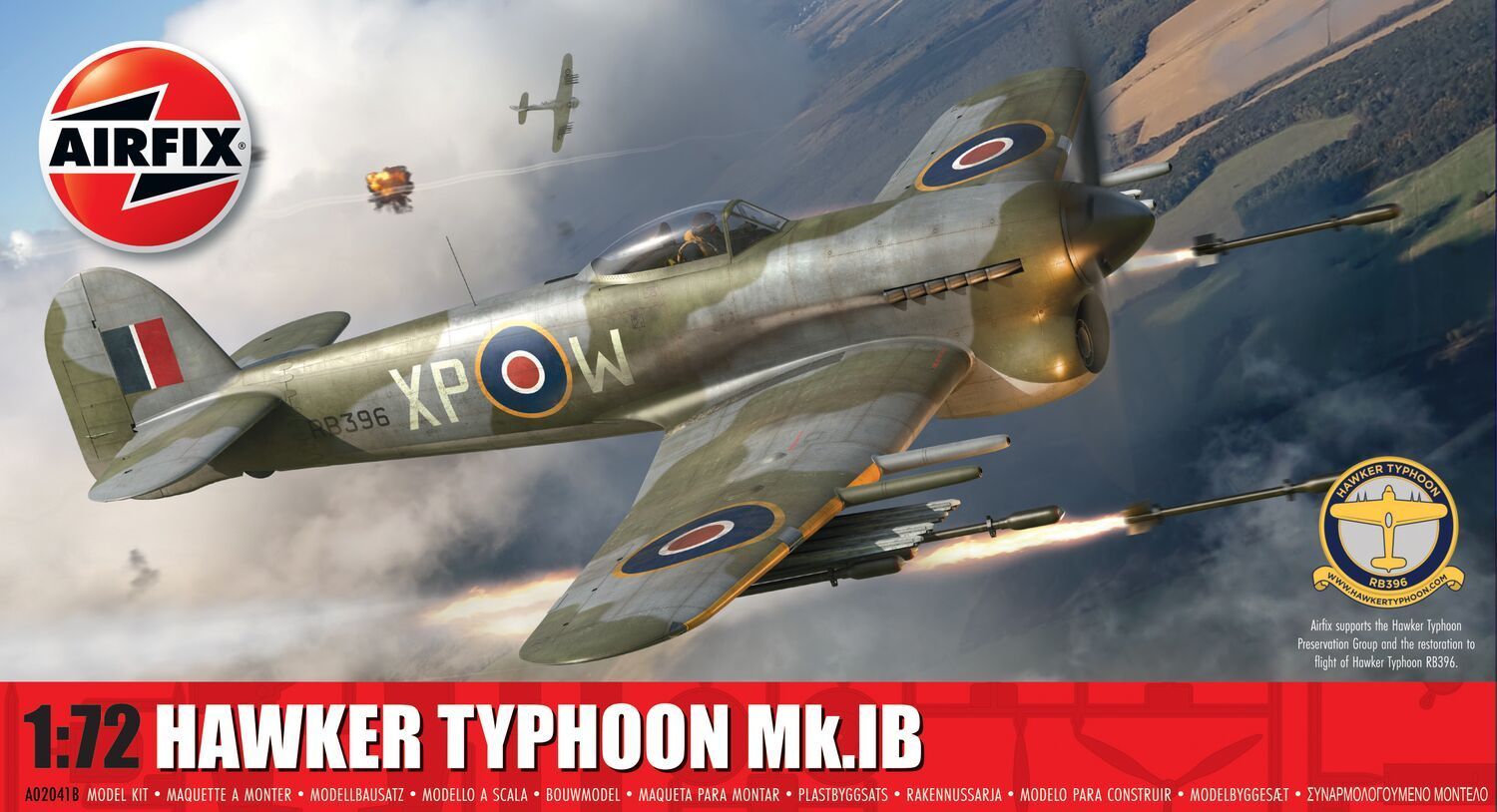 Airfix A02041B Hawker Typhoon Mk.IBb 1:72 Scale Plastic Model Kit