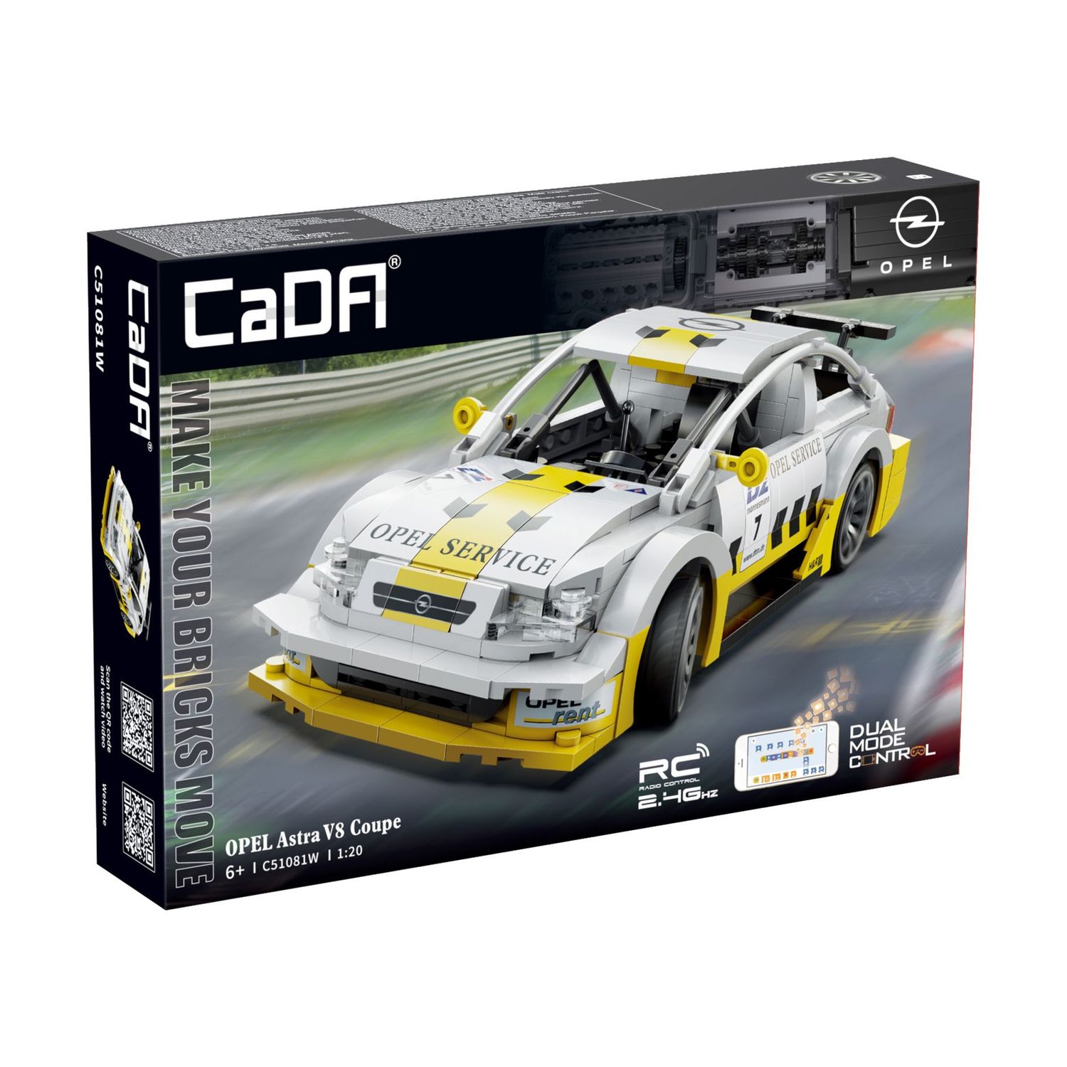 CaDA C51081W 1:20 Scale Opel Astra V8 Coupe - 330 pcs Plastic Brick Construction Kit