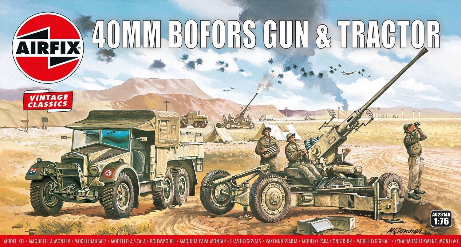 Airfix A02314V Bofors 40mm Gun & Tractor 1:76 Scale Plastic Model Kit