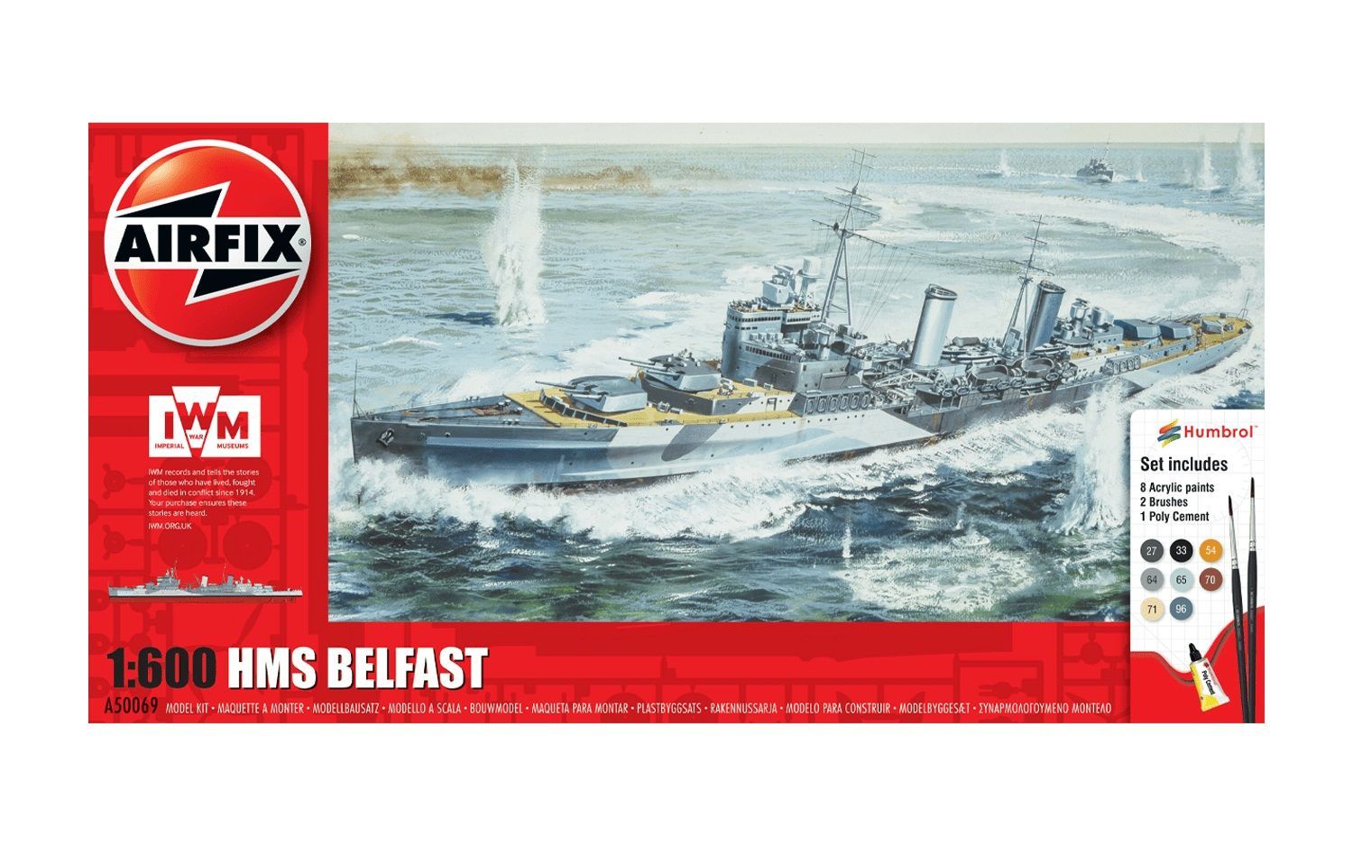Airfix A50069 HMS Belfast Gift Set 1:600 Scale Plastic Model Kit