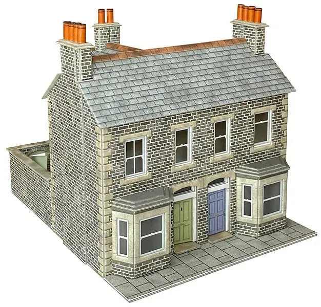 Metcalfe PO301 OO/HO Scale Terraced Houses In Stone Card Kit