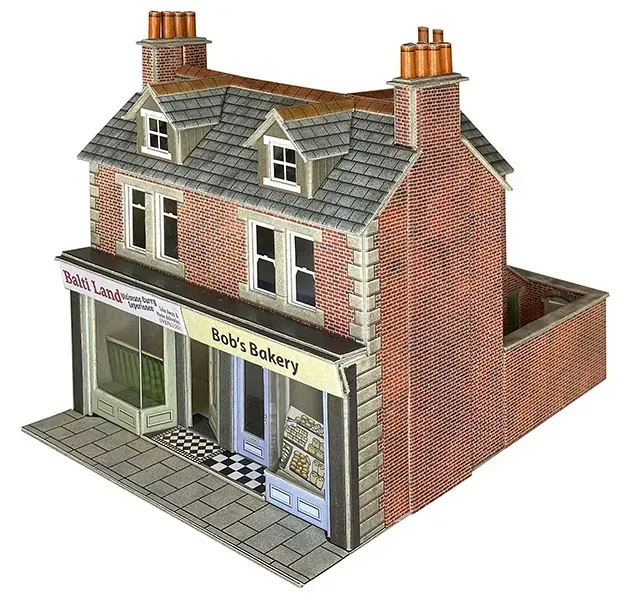 Metcalfe PO306 OO/HO Scale Low Relief Shop Fronts In Red Brick Card Kit