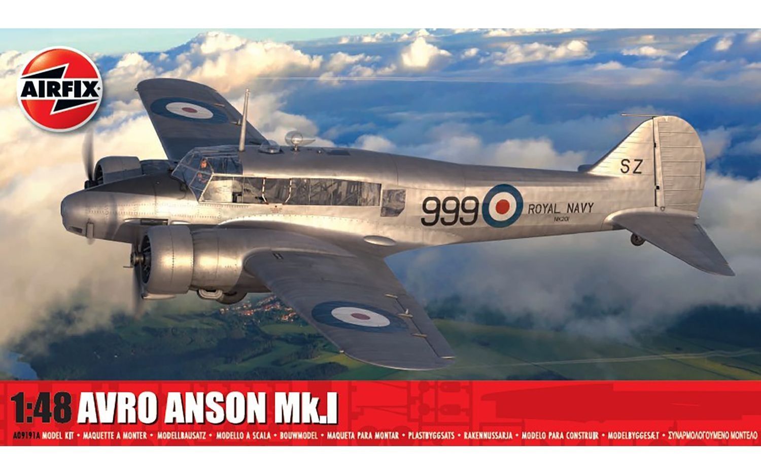 Airfix A09191A Avro Anson Mk.I 1:48 Scale Plastic Model Kit