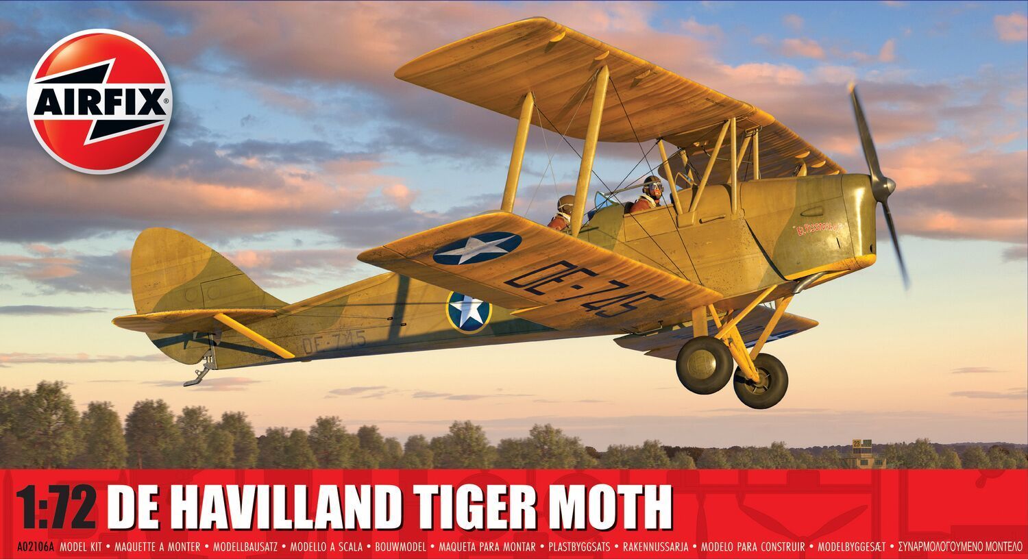 Airfix A02106A de Havilland Tiger Moth 1:72 Scale Plastic Model Kit