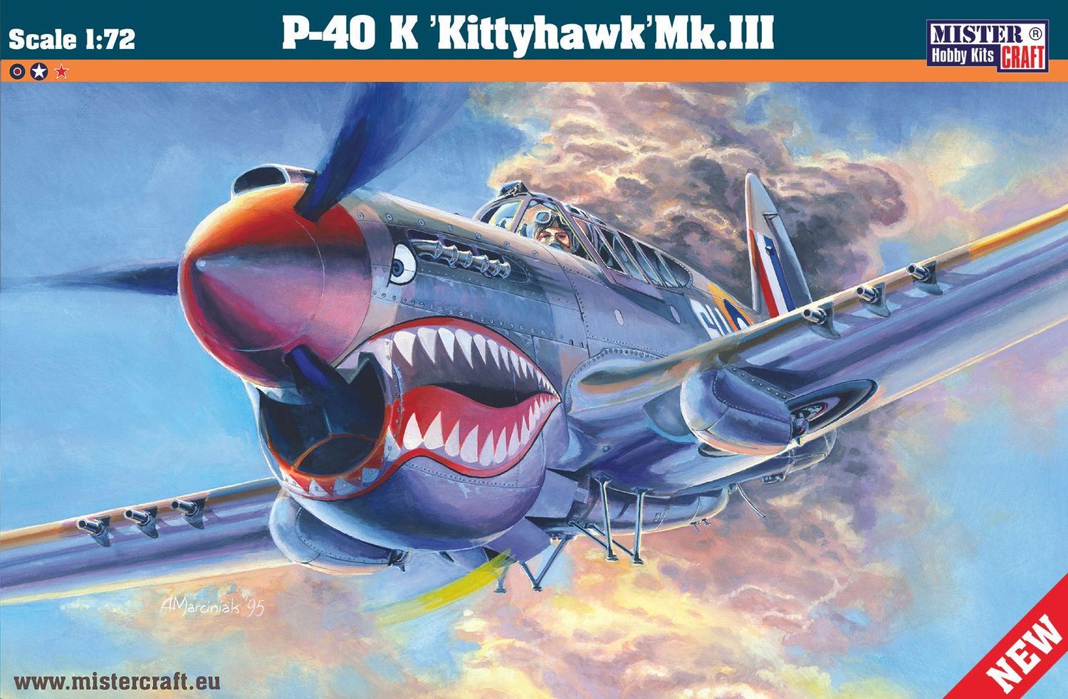 MisterCraft D-220 P-40 K Kittyhawk Mk.III 1:72 Scale Plastic Model Kit