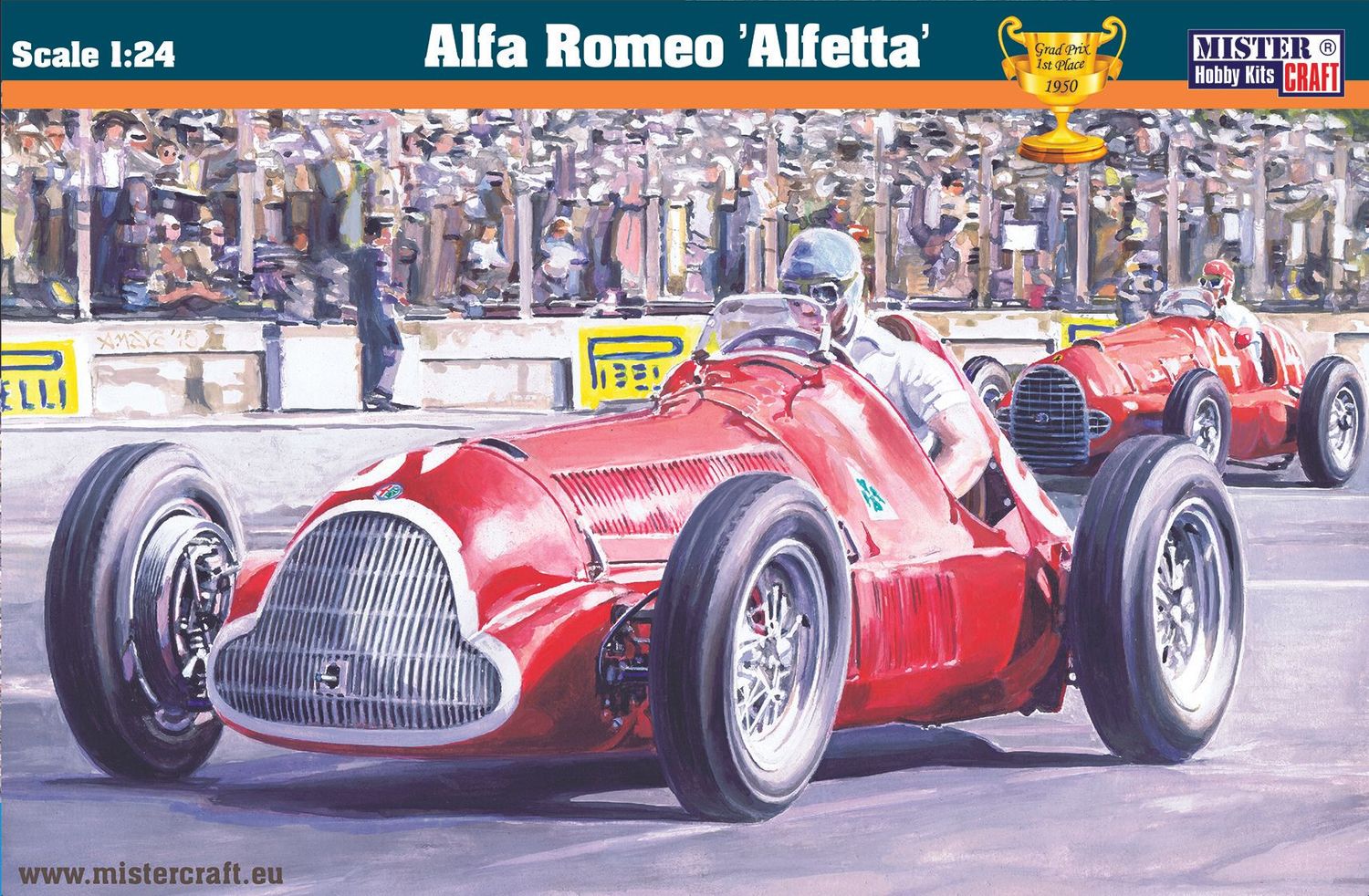 MisterCraft D-222 Alfa Romeo Alfetta 1:24 Scale Plastic Model Kit