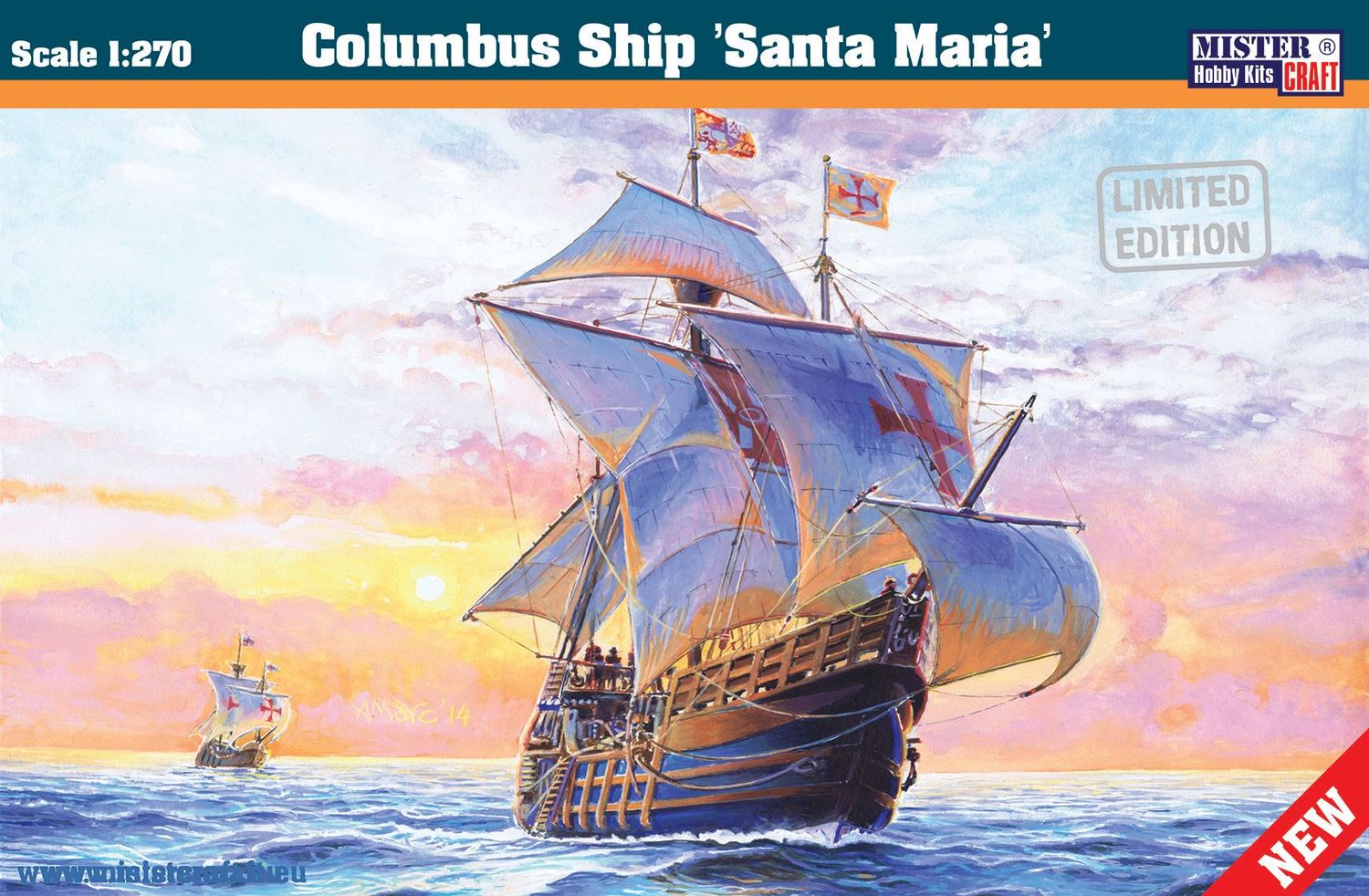 MisterCraft D-212 Columbus Ship Santa Maria 1:270 Scale Plastic Model Kit