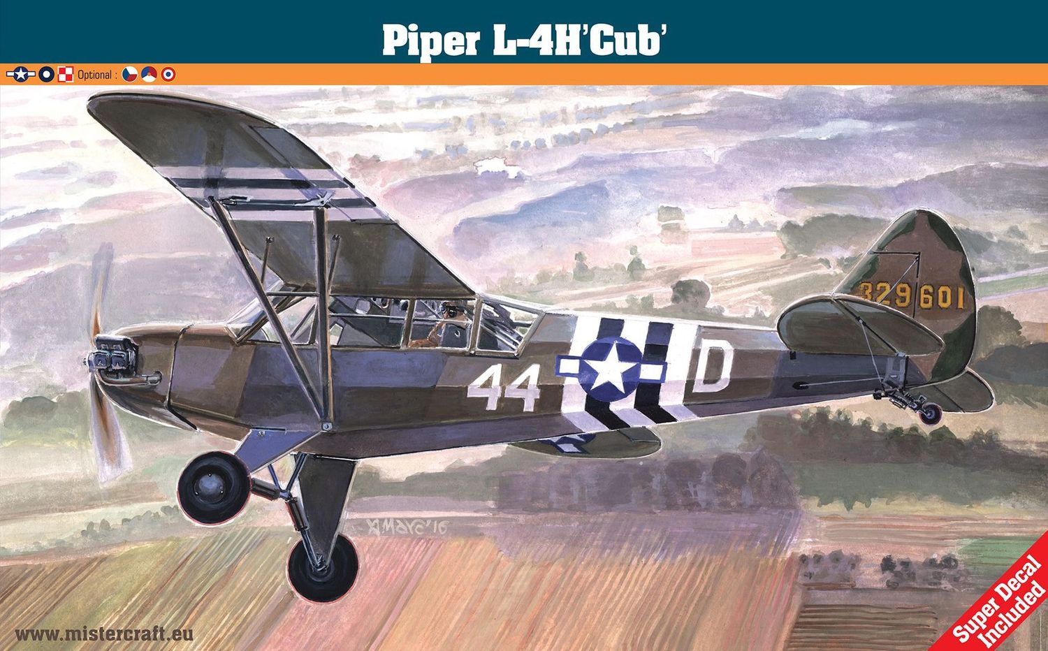 MisterCraft D-253 Piper L-4H Cub 1:72 Scale Plastic Model Kit