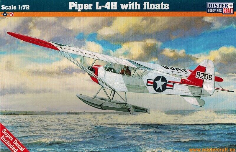 MisterCraft D-254 Piper L-4H with Floats 1:72 Scale Plastic Model Kit