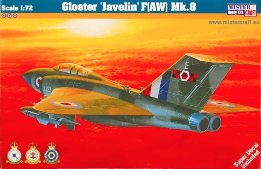 MisterCraft D-43 Gloster Javelin F(AW) Mk.8 1:72 Scale Plastic Model Kit