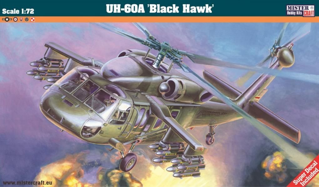 MisterCraft F-22 UH-60A Black Hawk 1:72 Scale Plastic Model Kit