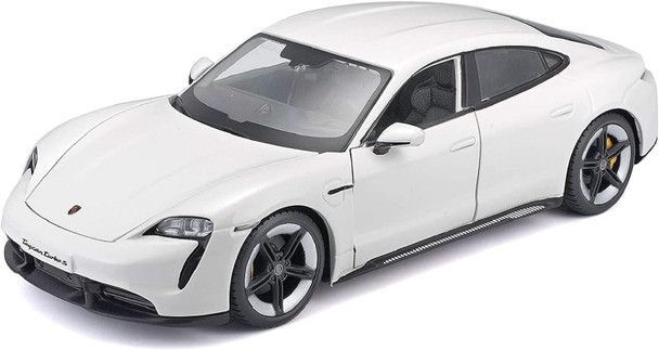Bburago 18-21098W Porsche Taycan White 1:24 Scale Diecast Model