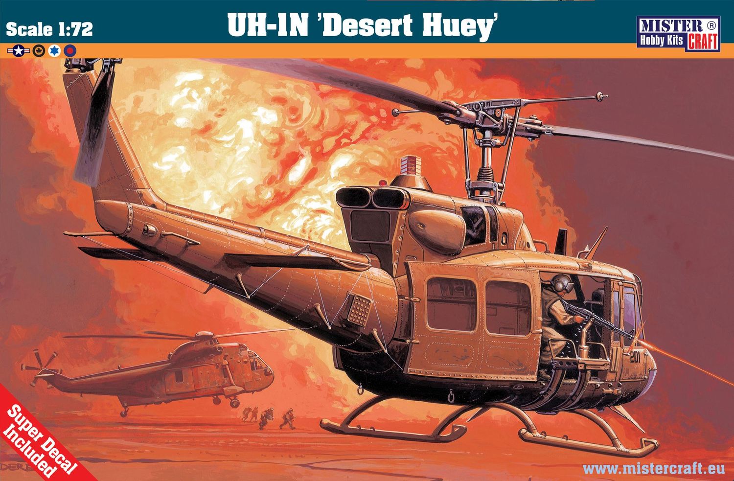 MisterCraft D-56 UH-1N Desert Huey 1:72 Scale Plastic Model Kit