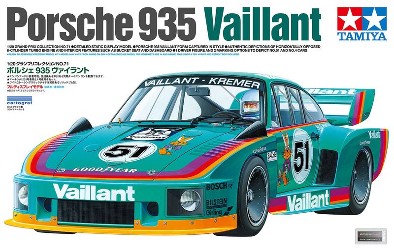 Tamiya 20071 Porsche 935 Vaillant 1:20 Scale Plastic Model Kit