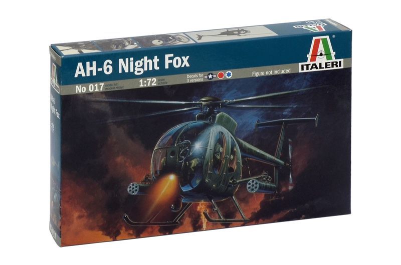 Italeri 017 AH - 6 Night Fox Helicopter 1:72 Scale Plastic Model Kit