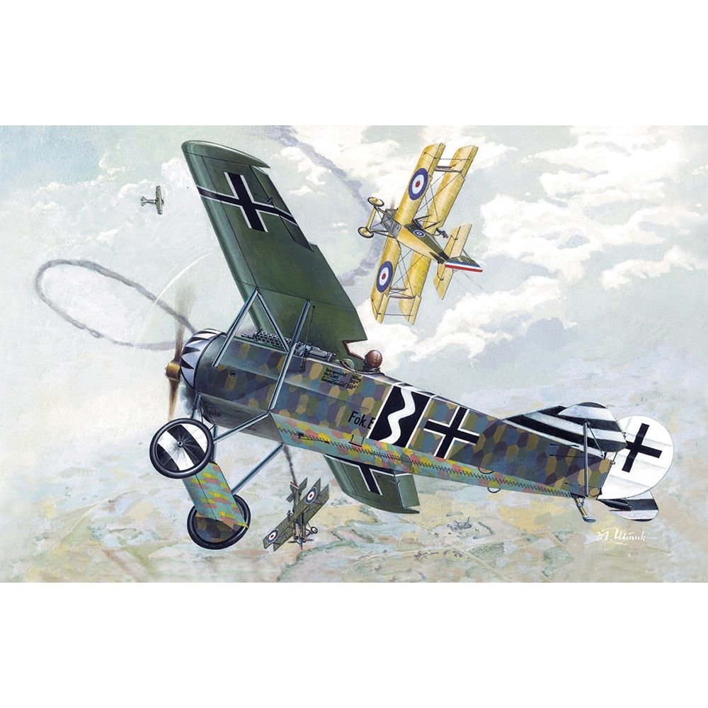 Roden 004 Fokker E.V/D.VIII Ger/Dutch/Polish WWI 1918 Fighter Aircraft 1:72 Scale Plastic Model Kit