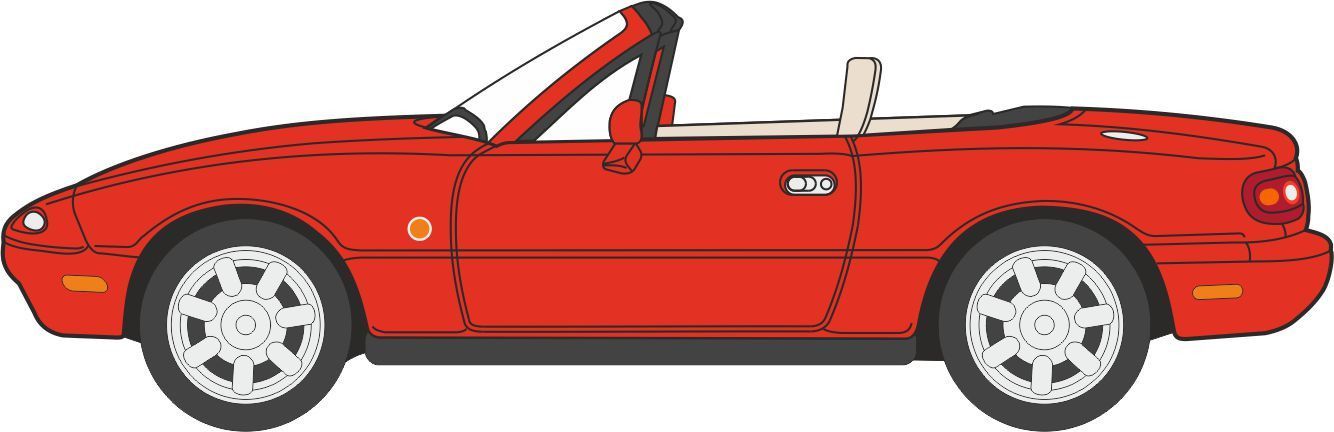 Oxford Diecast Mazda MX5 Mk1 (Open) Classic Red (76MAZ001) 1:76 (OO) Scale Model