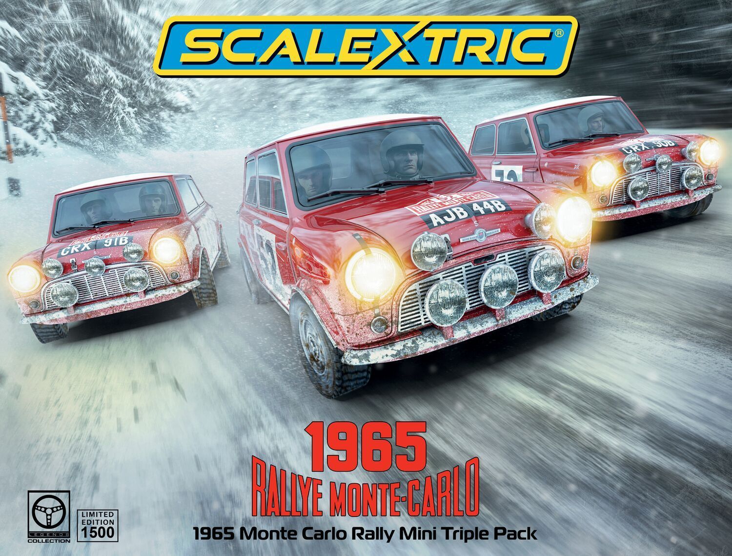 Scalextric C4488A 1965 Monte Carlo Rally Mini - Triple Car Pack Slot Cars