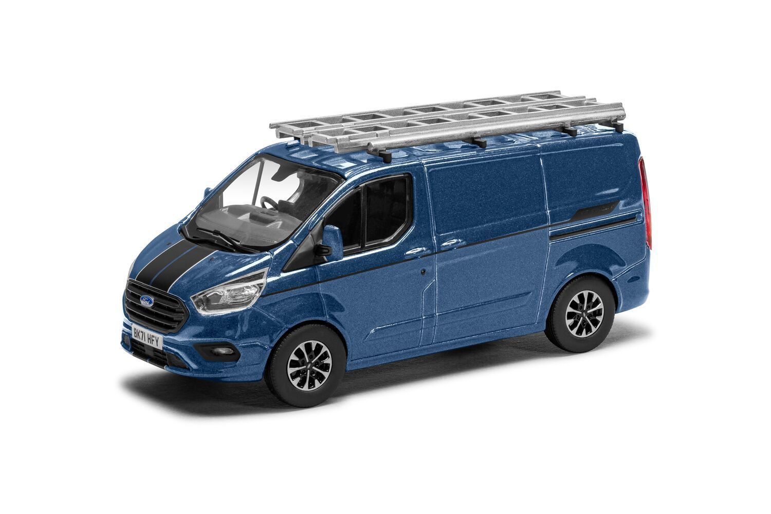 Corgi VA15104 Ford Transit Custom Sport, Chrome Blue Diecast Model