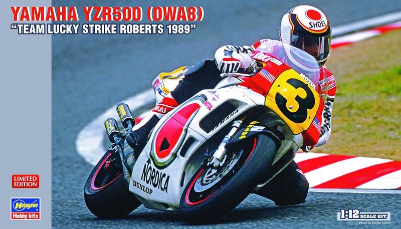 Hasegawa 21710 Yamaha YZR500 1989 Team Lucky Strike Roberts 1:12 Scale Plastic Model Kit