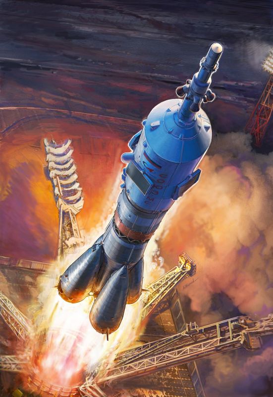 Zvezda 7500 Soyuz 2.1a Launch Vehicle Russian Space Rocket 1:144 Scale Plastic Model Kit