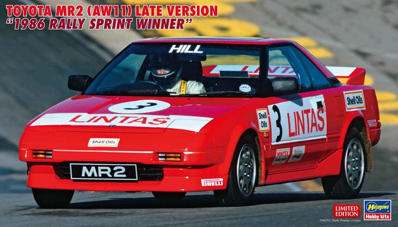Hasegawa 20638 Toyota MR2 Late Version Damon Hill 1986 Rally Sprint 1:24 Scale Plastic Model Kit